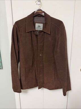 Burks Bay Men's Chocolate Brown Suede Pea Coat